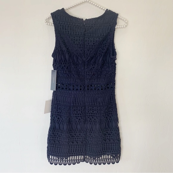 Lulu’s Take Me Dancing Navy Blue Crochet Lace Sleeveless Mini Dress - Picture 7 of 13